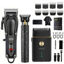Máquina de cortar cabelo profissional Hiena 212, conjunto de cortador de cabelo masculino, aparador de cabelo elétrico sem fio de metal para barbeiro com visor LCD.