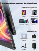 Amoudo 15.6 Polegada monitor portátil 1920x1080p display móvel ips painel lcd penhole suporte vesa udc mini hdmi estender display