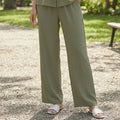 Conjunto Feminino Willshela de 2 Peças: Camisa Lisa de Botões e Calça Vintage com Cintura Elástica - Conjunto Chique para Mulheres