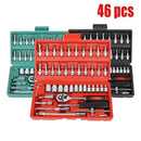 Conjunto de caixa de ferramentas para motocicleta, chave de catraca rápida, 150/46 peças, soquete de grupo, caixa de ferramentas de grau industrial, ferramentas de reparo de automóveis, manutenção de carro