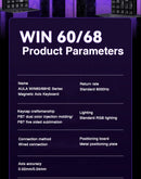 AULA WIN60 Teclado com interruptor magnético Gatilho rápido 8K Retorno RGB Hotswap 60% Teclado para jogos personalizado