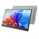 Amoudo 15.6 Polegada monitor portátil 1920x1080p estender display ips painel lcd penhole suporte vesa udc mini hdmi display móvel