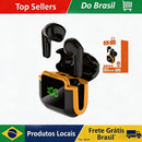 Fones de ouvido Bluetooth TWS sem fio com display LED, fone de ouvido estéreo com controle de toque, redução de ruído