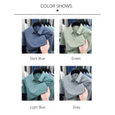 Camisa Polo Masculina BROWON 2026 de Verão Luxuosa de Manga Curta em Seda Gelada com Estampa e Gola para Homens - Ideal para Negócios e Trabalho