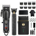 Máquina de cortar cabelo profissional Hiena 212, conjunto de cortador de cabelo masculino, aparador de cabelo elétrico sem fio de metal para barbeiro com visor LCD.