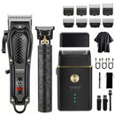 Máquina de cortar cabelo profissional Hiena 212, conjunto de cortador de cabelo masculino, aparador de cabelo elétrico sem fio de metal para barbeiro com visor LCD.