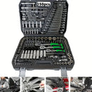 Conjunto de ferramentas de reparo mecânico automotivo, 150/46 peças, multifuncional com soquete, chave e conjunto de catraca, reparo automático, kit de ferramentas mecânicas