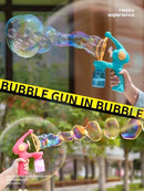 Máquina de bolhas elétrica pistola de bolhas grandes pequenas bolhas crianças brinquedo soprador de sabão automático jogos de festa ao ar livre presentes das crianças