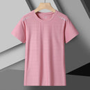 Camiseta feminina reflexiva para corrida – alta elasticidade respirável de seda gelada de secagem rápida para o verão, camiseta ativa legal de manga curta