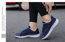 Mulheres sapatos casuais moda respirável andando malha sapatos planos tênis feminino 2021 ginásio sapatos vulcanizados branco calçado feminino