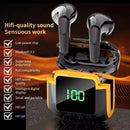 Fones de ouvido Bluetooth TWS sem fio com display LED, fone de ouvido estéreo com controle de toque, redução de ruído
