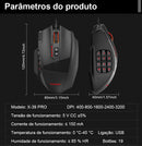E-YOOSO X-39 USB RGB Gaming Mouse com fio 24000 DPI, mouse óptico para jogos SG8960, 19 botões programáveis para computador, PC, laptop.