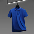 2025 nova camisa polo masculina casual de cor sólida de manga curta verão elegante e confortável versátil topo