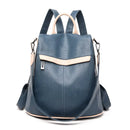 Mochila feminina de couro, mochila escolar antifurto com grande capacidade