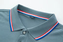 2025 nova camisa polo masculina casual de cor sólida de manga curta verão elegante e confortável versátil topo