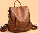 Vintage anti roubo feminino sacos de ombro mochilas de couro macio sac a dos viagem casual senhoras bagpack sacos escolares