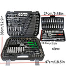 Conjunto de ferramentas de reparo mecânico automotivo, 150/46 peças, multifuncional com soquete, chave e conjunto de catraca, reparo automático, kit de ferramentas mecânicas