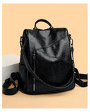 Mochila anti-roubo para mulheres, grande capacidade, bolsa de ombro única, couro macio, mochila de estudante escolar, alta qualidade, fêmea, novo, 2022, 2024