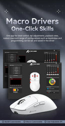 ATTACK SHARK X3 Mouse leve sem fio Bluetooth conexão tri-mode, PAW3395, mouse Macro Bluetooth para jogos