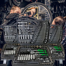 Conjunto de ferramentas de reparo mecânico automotivo, 150/46 peças, multifuncional com soquete, chave e conjunto de catraca, reparo automático, kit de ferramentas mecânicas