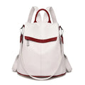Mochila feminina de couro, mochila escolar antifurto com grande capacidade