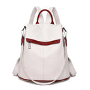 Mochila feminina de couro, mochila escolar antifurto com grande capacidade