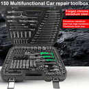 Conjunto de ferramentas de reparo mecânico automotivo, 150/46 peças, multifuncional com soquete, chave e conjunto de catraca, reparo automático, kit de ferramentas mecânicas
