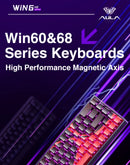 AULA WIN60 Teclado com interruptor magnético Gatilho rápido 8K Retorno RGB Hotswap 60% Teclado para jogos personalizado