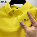 Nova camisa polo masculina de alta qualidade com mangas curtas, moda de verão, casual, confortável e respirável.