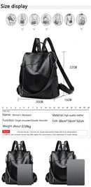 Mochila anti-roubo para mulheres, grande capacidade, bolsa de ombro única, couro macio, mochila de estudante escolar, alta qualidade, fêmea, novo, 2022, 2024