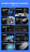 Controle de jogo móvel sem fio G6 com gatilho Hall e joystick Hall, compatível com Switch/PC/Android/iOS