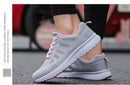 Mulheres sapatos casuais moda respirável andando malha sapatos planos tênis feminino 2021 ginásio sapatos vulcanizados branco calçado feminino