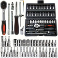 Conjunto de ferramentas de reparo mecânico automotivo, 150/46 peças, multifuncional com soquete, chave e conjunto de catraca, reparo automático, kit de ferramentas mecânicas