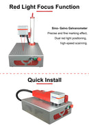 Máquina de Marcação a Laser Hunst Pequena, 30W 50W Portátil, Dobrável, Mini Gravador a Laser de Fibra, Presente DIY para Gravação, Gravação de Joias em Metal
