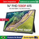 Monitor portátil ARZOPA 14,0 ''1080P FHD IPS com segunda tela externa USB C HDMI para Mac, laptop, PC, switch, PS, Xbox, A1S