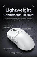 ATTACK SHARK X3 Mouse leve sem fio Bluetooth conexão tri-mode, PAW3395, mouse Macro Bluetooth para jogos