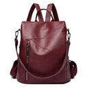Vintage anti roubo feminino sacos de ombro mochilas de couro macio sac a dos viagem casual senhoras bagpack sacos escolares