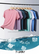 Camiseta feminina reflexiva para corrida – alta elasticidade respirável de seda gelada de secagem rápida para o verão, camiseta ativa legal de manga curta
