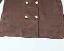 Conjunto Feminino 2026 Primavera Novo Estilo Marrom Avermelhado Manga Longa Drapeado Plissado Decorativo Simples Blazer e Calça Elegante