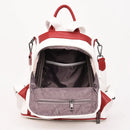 Mochila feminina de couro, mochila escolar antifurto com grande capacidade