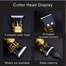 Máquina de cortar cabelo profissional Hiena 212, conjunto de cortador de cabelo masculino, aparador de cabelo elétrico sem fio de metal para barbeiro com visor LCD.