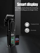 Máquina de cortar cabelo profissional Hiena 212, conjunto de cortador de cabelo masculino, aparador de cabelo elétrico sem fio de metal para barbeiro com visor LCD.