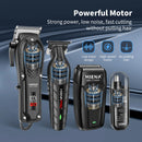 Máquina de acabamento hiena elétrica profissional máquina de cortar cabelo elétrica máquina de barba recarregável barbeador masculino kit aparador de cabelo