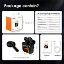 Aurafit X6 Bluetooth Earphones: TWS/In-Ear Design, TFT Screen Interaction, AI Simultaneous Translation, 512MB Music Storage