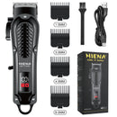 Máquina de acabamento hiena elétrica profissional máquina de cortar cabelo elétrica máquina de barba recarregável barbeador masculino kit aparador de cabelo