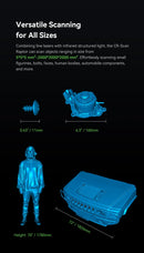 Creality 3D Scanner CR-Scan Raptor Blue NIR Light 0,02 mm Precisão 60FPS Anti-Shake Tracking Scanning Color Scanner para Impressão 3D