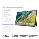 Monitor portátil ARZOPA 14,0 ''1080P FHD IPS com segunda tela externa USB C HDMI para Mac, laptop, PC, switch, PS, Xbox, A1S