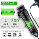 Máquina de cortar cabelo profissional Hiena 212, conjunto de cortador de cabelo masculino, aparador de cabelo elétrico sem fio de metal para barbeiro com visor LCD.