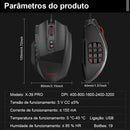 E-YOOSO X-39 USB RGB Gaming Mouse com fio 24000 DPI, mouse óptico para jogos SG8960, 19 botões programáveis para computador, PC, laptop.