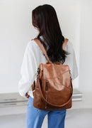Mochila anti-roubo para mulheres, grande capacidade, bolsa de ombro única, couro macio, mochila de estudante escolar, alta qualidade, fêmea, novo, 2022, 2024
